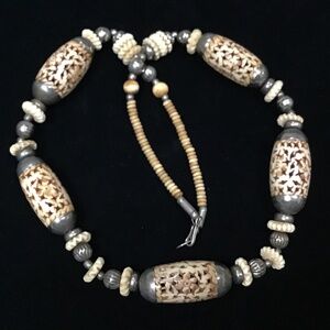 Bone beaded necklace